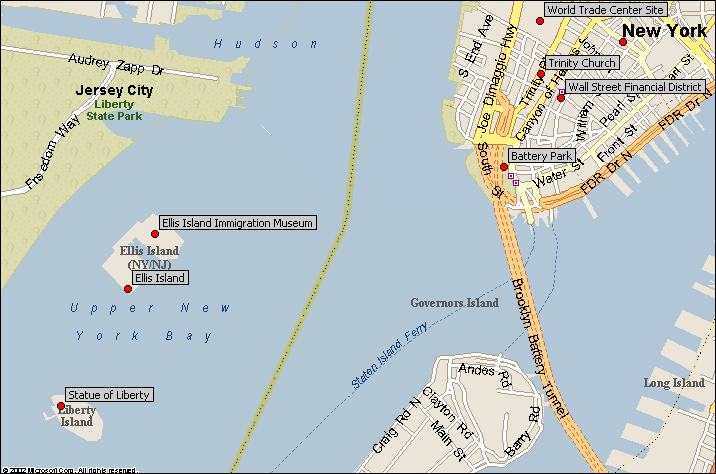 harbor islands new york city attractions map