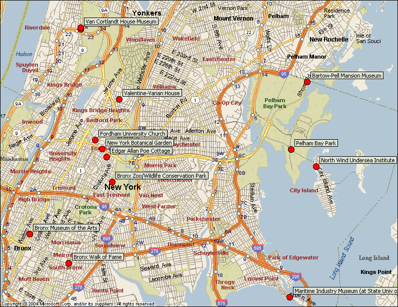 the bronx attractions map