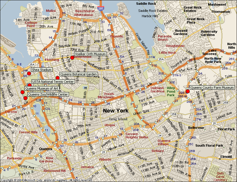 queens attractions map